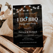 Ik doe BBQ Rustic String Lights Engagement Party Kaart