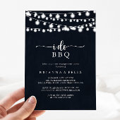 Ik doe BBQ Rustic String Lights Engagement Party Kaart