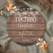 Ik doe BBQ Rustic Wood String Lights Verloving Papieren Bordje