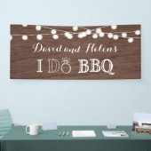 Ik DOE BBQ Rustic Wood Wedding Engagement Banner (Beurs)