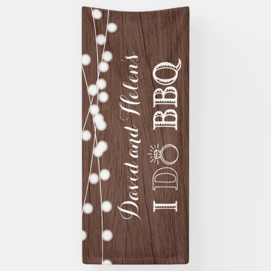 Ik DOE BBQ Rustic Wood Wedding Engagement Banner (Verticaal)