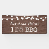 Ik DOE BBQ Rustic Wood Wedding Engagement Banner (Horizontaal)