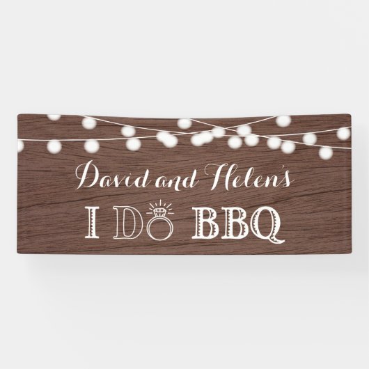 Ik DOE BBQ Rustic Wood Wedding Engagement Banner (Horizontaal)