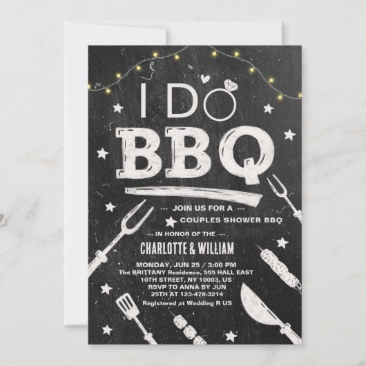 Ik doe BBQ Rustiek Paar Verloving Vrijgezellenfees Kaart (Voorkant)