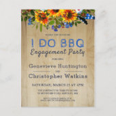 Ik doe BBQ Rustieke Bloemenschuur Houten Huwelijks Briefkaart (Voorkant)