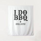 Ik doe BBQ rustieke bruiloft wandtapijt teken Wandkleed (Voorkant)