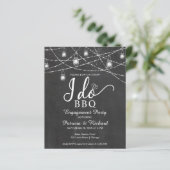 Ik doe BBQ Rustieke Budget Trouwfeest Uitnodiging (Staand voorkant)