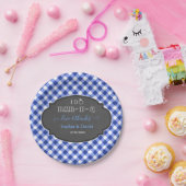 Ik doe BBQ Rustieke Gingham Krijt Verlovingsfeest Papieren Bordje (Feest)