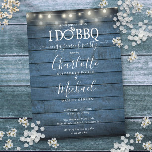 Ik Doe BBQ Rustieke Houten Slingerlichten Verlovin Kaart