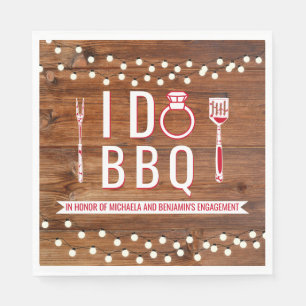 Ik Doe BBQ Rustieke Koppels Bruiloft Verlovingsfee Servet