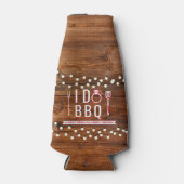 Ik Doe BBQ Rustieke Verloving Feest Koppels Bruisb Flesjeskoeler (Voorkant)