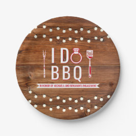 Ik Doe BBQ Rustieke Verloving Feest Koppels Bruisf Papieren Bordje