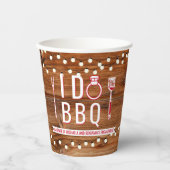 Ik Doe BBQ Rustieke Verloving Feest Koppels Bruisp Papieren Bekers (Voorkant)