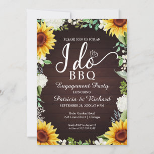 Ik doe BBQ Rustieke Verloving Feest Uitnodiging