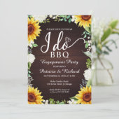 Ik doe BBQ Rustieke Verloving Feest Uitnodiging (Staand voorkant)