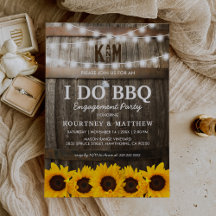 Ik doe BBQ Rustieke Verloving Feest Zonnebloem