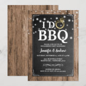 'IK DOE BBQ' Rustieke Verlovingspartij Kaart (Voorkant / Achterkant)