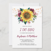 Ik doe BBQ rustieke Zonnebloem Lights Verloving Kaart (Voorkant)