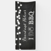 Ik DOE BBQ schoolbord bruiloft verlovingsbanner Spandoek (Verticaal)