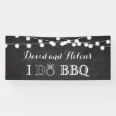 Ik DOE BBQ schoolbord bruiloft verlovingsbanner Spandoek (Horizontaal)
