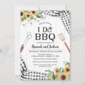 Ik doe BBQ Shower Black en White met zonnebloemen Kaart (Voorkant)