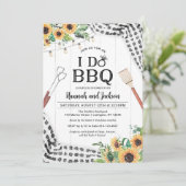 Ik doe BBQ Shower Black en White met zonnebloemen Kaart (Staand voorkant)