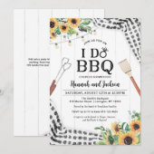 Ik doe BBQ Shower Black en White met zonnebloemen Kaart (Voorkant / Achterkant)
