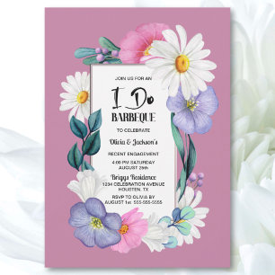 Ik doe BBQ Spring Floral Engagement Party Kaart