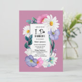 Ik doe BBQ Spring Floral Engagement Party Kaart (Staand voorkant)