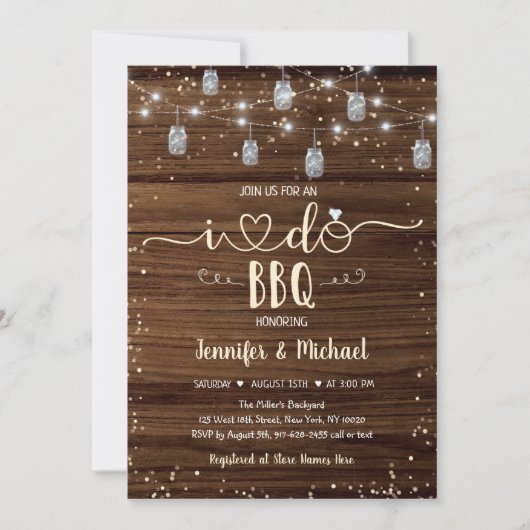 Ik doe BBQ String Lights Vrijgezellenfeest Kaart (Voorkant)