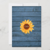 Ik doe BBQ Sunflower Blue Rustic Engagement Party Kaart (Achterkant)