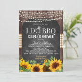 Ik doe BBQ Sunflower Couple's Shower Invitation Kaart (Staand voorkant)