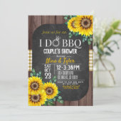 Ik doe BBQ Sunflower Couple's Shower Invitation Kaart (Staand voorkant)