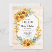 Ik doe BBQ Sunflower Floral Engagement Party Kaart (Voorkant)