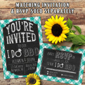 Ik doe BBQ Turquoise Outdoor Spring Wedding RSVP Informatiekaartje