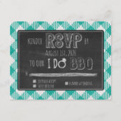 Ik doe BBQ Turquoise Outdoor Spring Wedding RSVP Informatiekaartje (Voorkant)
