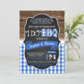 Ik doe BBQ uitnodiging - Blauw (Staand voorkant)