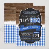 Ik doe BBQ uitnodiging - Blauw (Voorkant / Achterkant)