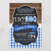 Ik doe BBQ uitnodiging - Blauw