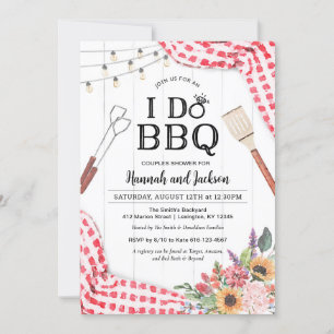 Ik doe BBQ-uitnodiging voor koppel bruisfeest met Kaart