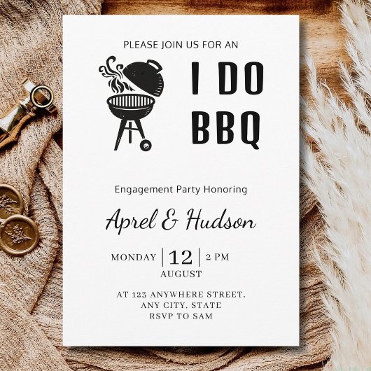 Ik Doe Bbq Verloving Feest Bbq Koppels Bruiloft Fe Kaart