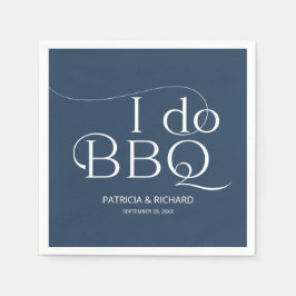 Ik doe BBQ Verloving Feest Blauw Servet