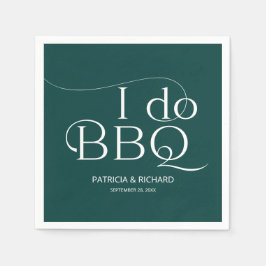 Ik doe BBQ Verloving Feest Groen Servet