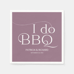 Ik doe BBQ Verloving Feest Paars Servet