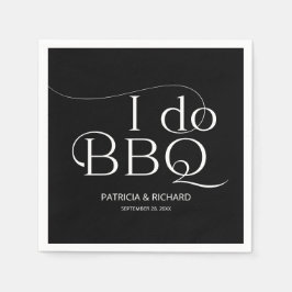 Ik doe BBQ Verloving Feest Zwart Servet