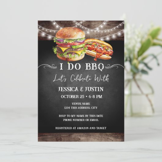 Ik doe BBQ Verloving Invitation Kaart (Staand voorkant)