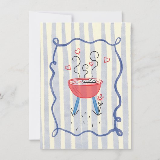 Ik doe BBQ verloving repetitie diner hand getekend Kaart (Achterkant)