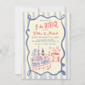 Ik doe BBQ verloving repetitie diner hand getekend Kaart (Voorkant)