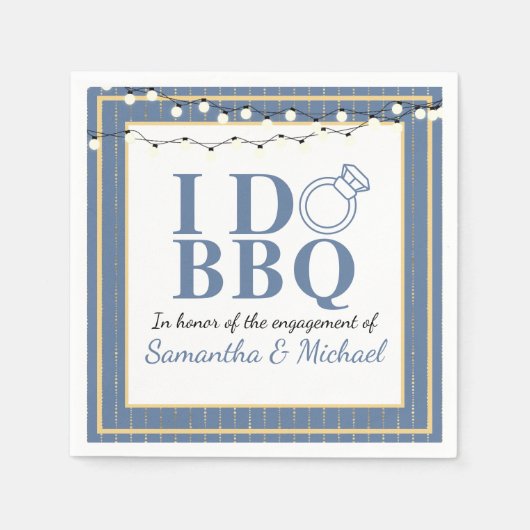 Ik doe BBQ verlovingsfeest bruiloft douche Servet (Voorkant)