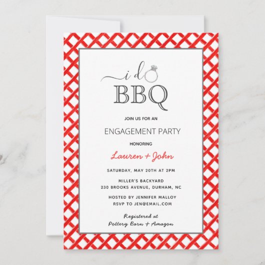Ik doe BBQ Verlovingspartij uitnodiging (Voorkant)